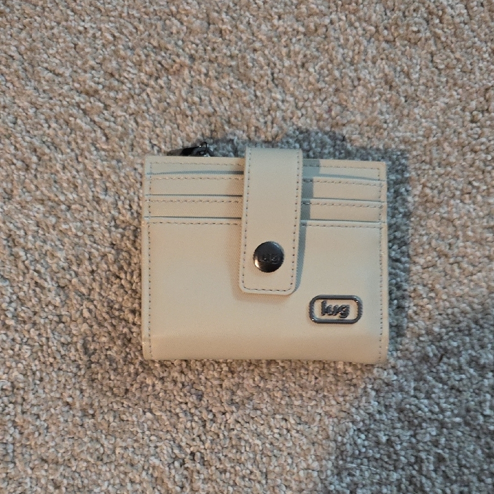Beige Wallet with Logo Accent